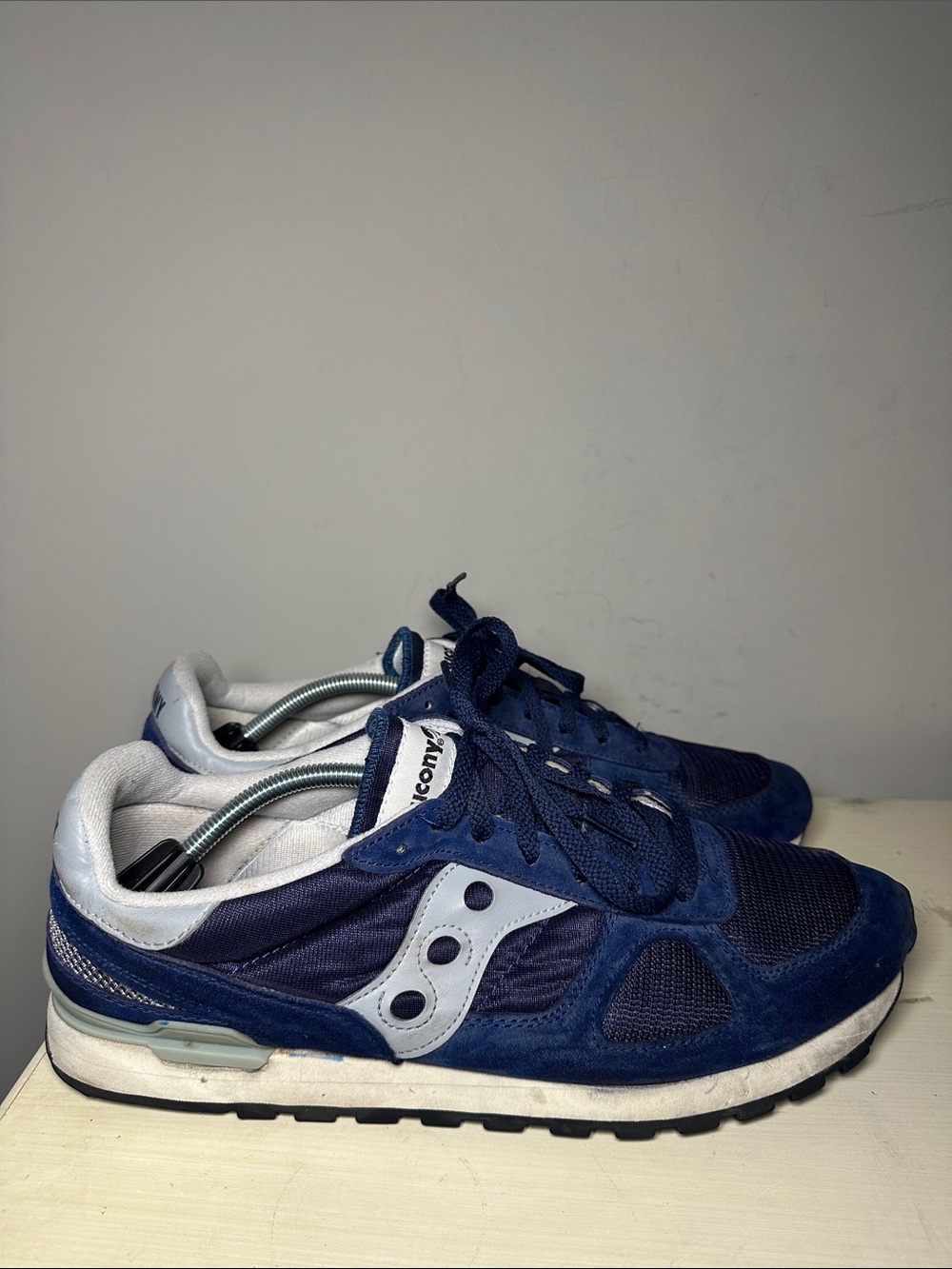 Saucony Navy Blue & White Retro Runner rare size 14 Sneakers